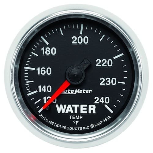 GS 2-1/16" Water 120-240F Mechanical Temp Gauge, 6FT Auto Meter - 3832