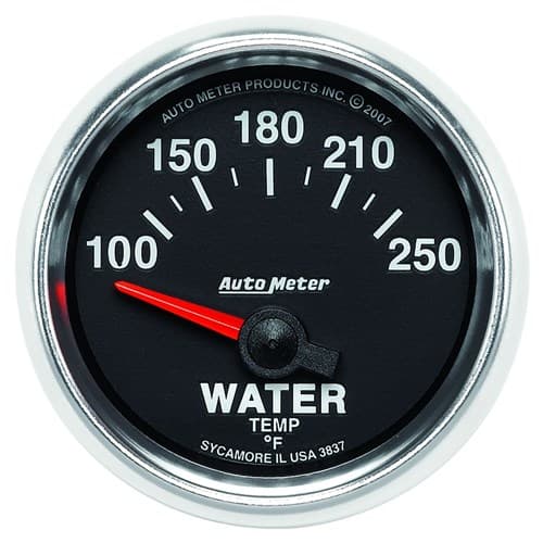 GS 2-1/16" Electric Water Temp Gauge, 100-250Â°F Auto Meter - 3837
