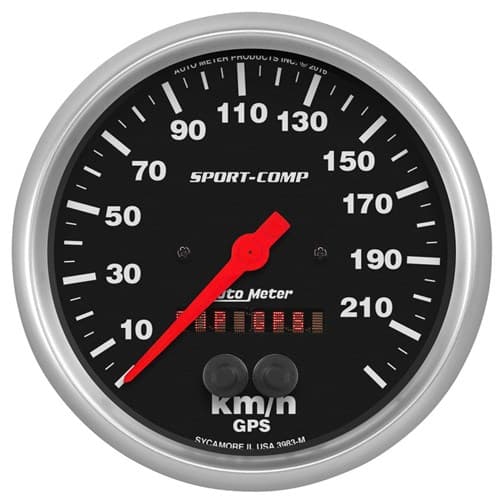Sport-Comp 5" GPS Speedo 225KPH, Internal GPS Antenna Auto Meter - 3983-M