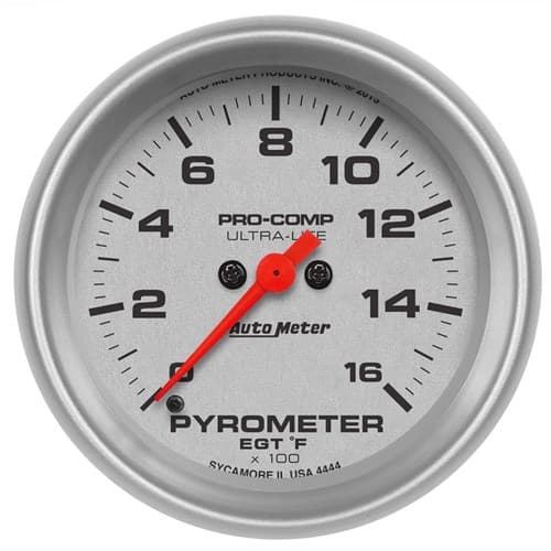 Ultra-Lite 2-5/8 Pyrometer Kit 0-1600Â°F, Full Sweep Electric Auto Meter - 4444