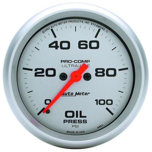 Ultra-Lite 2-5/8" Oil Press 0-100PSI, Full Sweep Elect Auto Meter - 4453