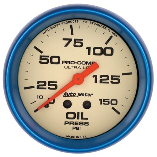 Ultra-Nite 2-5/8 Oil Pressure 0-150PSI, Mechanical Auto Meter - 4523