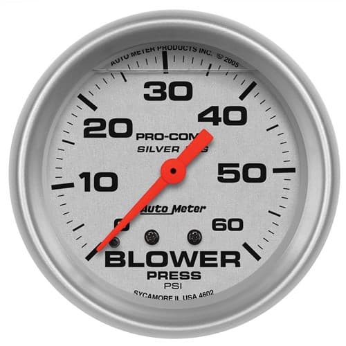 Ultra-Lite 2-5/8" Blower Press 0-60PSI, Mech, Liquid Filled Auto Meter - 4602