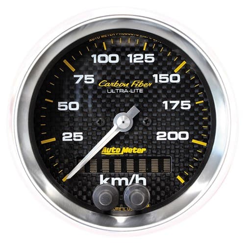 Carbon Fiber 3-3/8" GPS Speedo 225KPH, Internal GPS Antenna Auto Meter - 4780-M