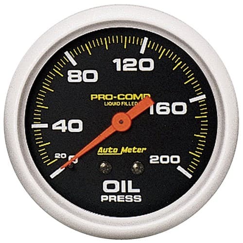 Pro-Comp 2-5/8" Oil Pressure 0-200PSI, Liquid Filled, Mech Auto Meter - 5422