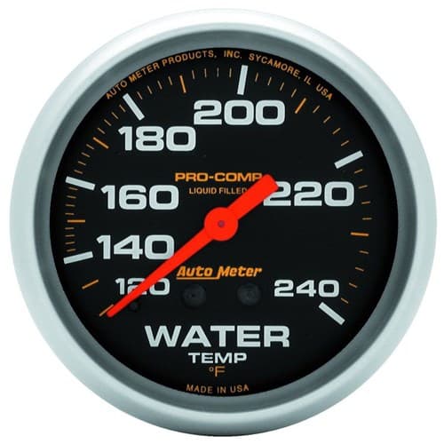 Pro-Comp 2-5/8 Water Temp 12FT 120-240Â°F, Liquid Filled Mech Auto Meter - 5433