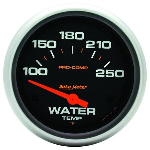 Pro-Comp 2-5/8" Water Temp 100-250Â°F, Short Sweep Elect. Auto Meter - 5437