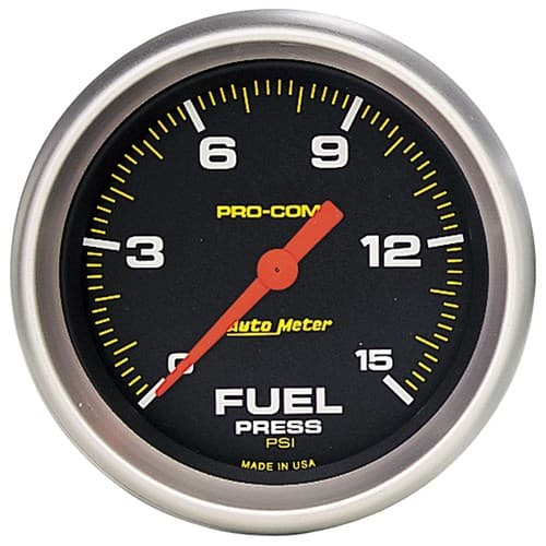 Pro-Comp 2-5/8" Fuel Pressure 0-15PSI, Full Sweep Electric Auto Meter - 5461