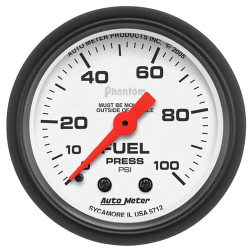 Phantom 2-1/16" Fuel Pressure 0-100PSI, Mechanical Auto Meter - 5712