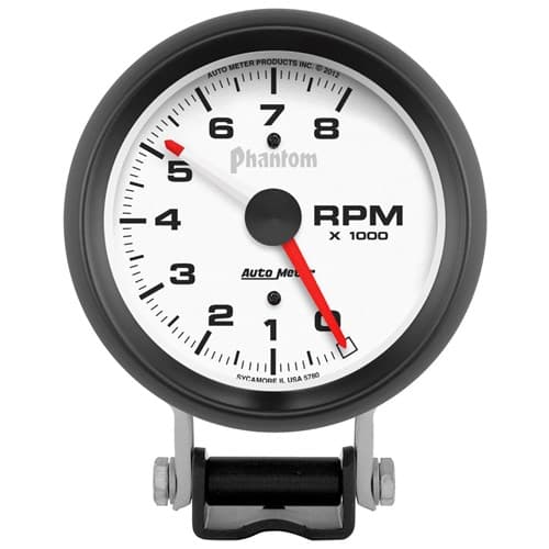 Phantom 3-3/4" Tacho 8,000 RPM Pedestal Mount, Adj. Pointer Auto Meter - 5780