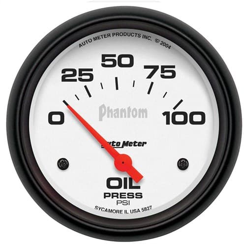 Phantom 2-5/8" Oil Pressure 0-100PSI, Short Sweep Electric Auto Meter - 5827