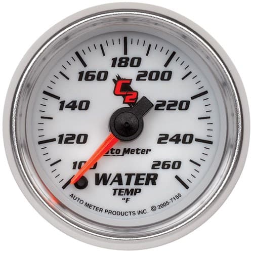 C2 Series 2-1/16" Water Temp 100-260Â°F, Full Sweep Elect. Auto Meter - 7155