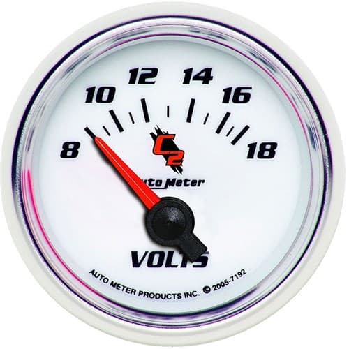 C2 Series 2-1/16" Voltmeter 8-18 Volts, Short Sweep Elect. Auto Meter - 7192