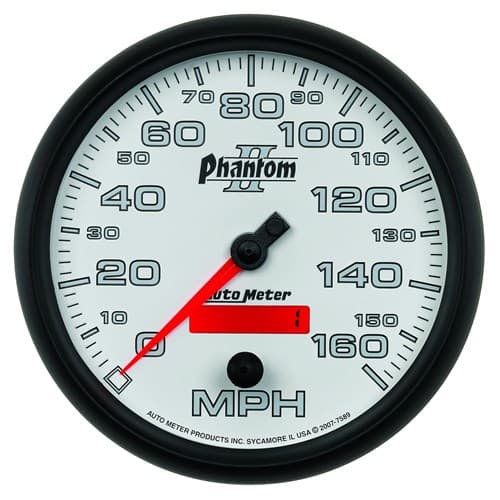 Phantom II 5" Speedo 160MPH Electronic, LCD Odometer Auto Meter - 7589