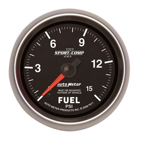 2-5/8 Fuel Press, 0-15 PSI, N SC II Auto Meter - 7611