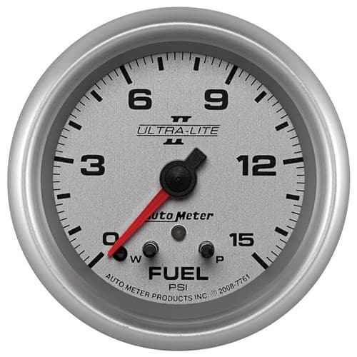 2-5/8 Fuel Press, 0-15 PSI, W Ul II Auto Meter - 7761