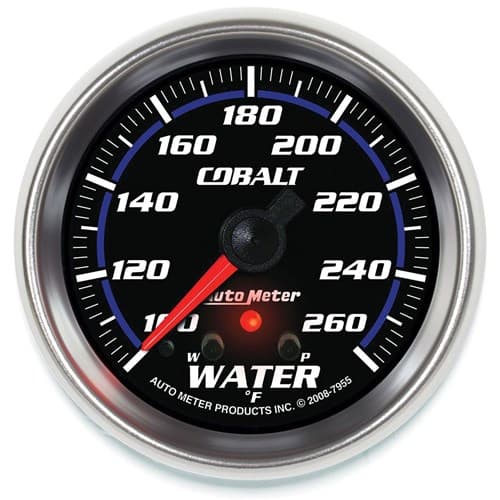 Cobalt 2-5/8" Water Temp Gauge 100-260Â°F, Full Sweep Elect. Auto Meter - 7955