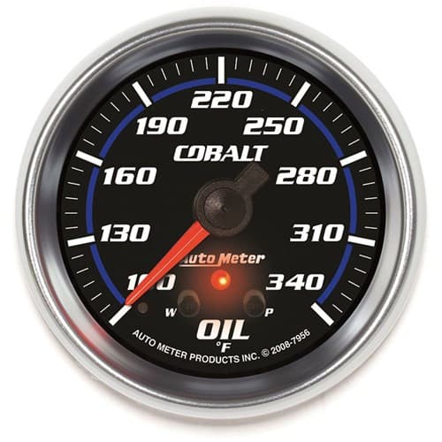 Cobalt 2-5/8" Oil Temp Gauge 100-340Â°F, Full Sweep Elect. Auto Meter - 7956