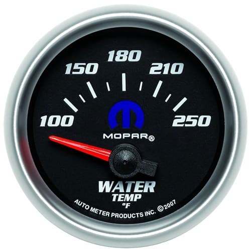 2-1/16" Elect Water 100-250F Blue Mopar Logo, Black Face Autometer / 880016