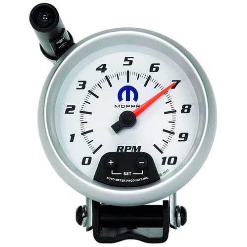 3-3/4" Shift Lite Tach 10,000 Blue Mopar Logo, White Face Autometer / 880037