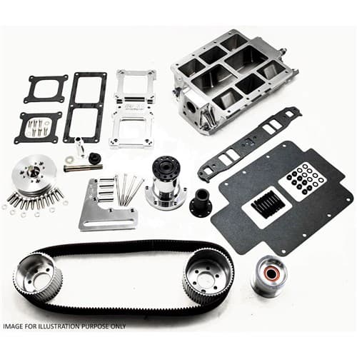 SBC 6-71 Blower Kit, Black Anodized, Large Port, 2V Acc TBS / 2616-BLK