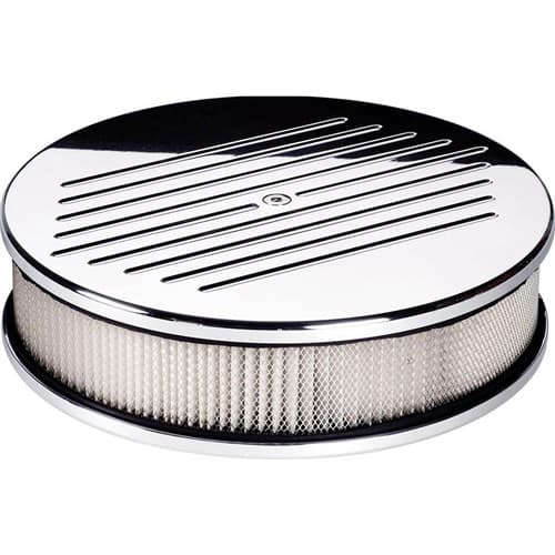 Air Cleaner Ribbed Round 10x3 Polished Billet - 15220