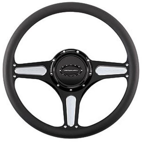 Billet Steering Wheel 14" Street Lite Black Anodized Billet - BLK30103