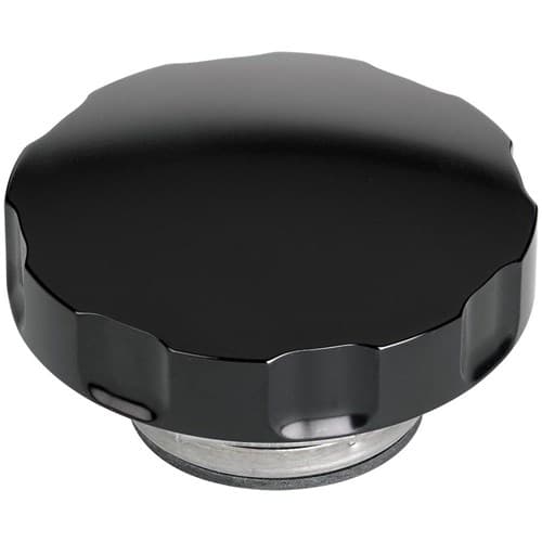 Billet Radiator Cap Notchgrip Black 16LB Plain Large Size Billet - BLK75125