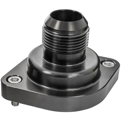 Thermostat Housing LS -16AN Black Straight Up Billet Billet - BLK90900