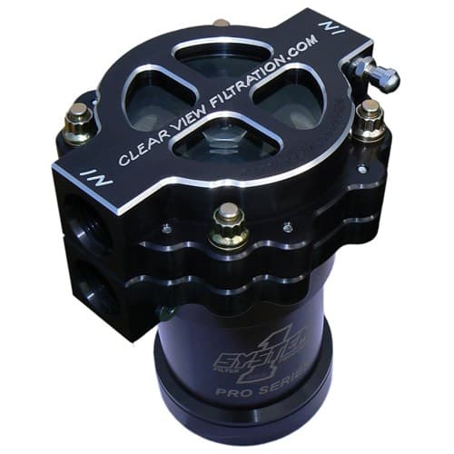 4" Screw on Oil Filter 115 Mic Black -12AN. Use with System 1 Clearview - 405-115-B