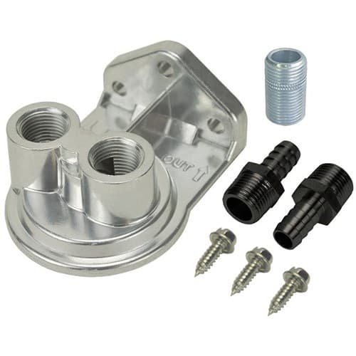 Oil Filter Mount Kit, 3/4"-16 1/2" NPT Top Entry Ports Derale - 15708