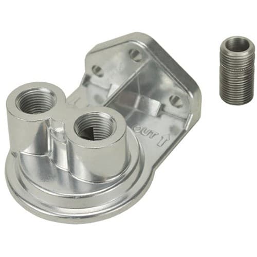 Oil Filter Mount, 13/16"-16 1/2" NPT Top Entry Ports Derale - 25728