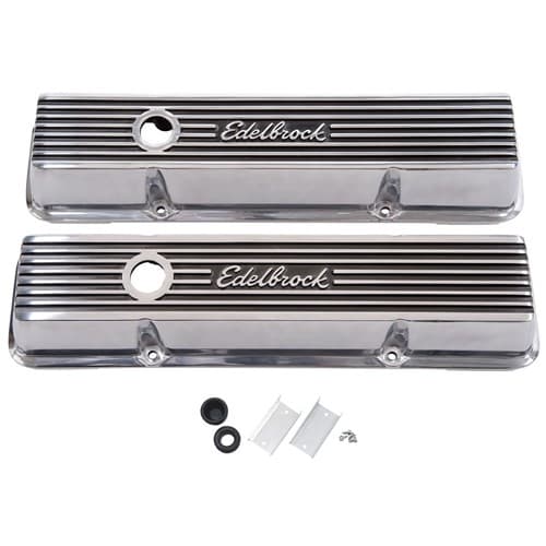 Elite 2 Series Valve Covers SBC Chev, Short with Logo Edelbrock - 4262