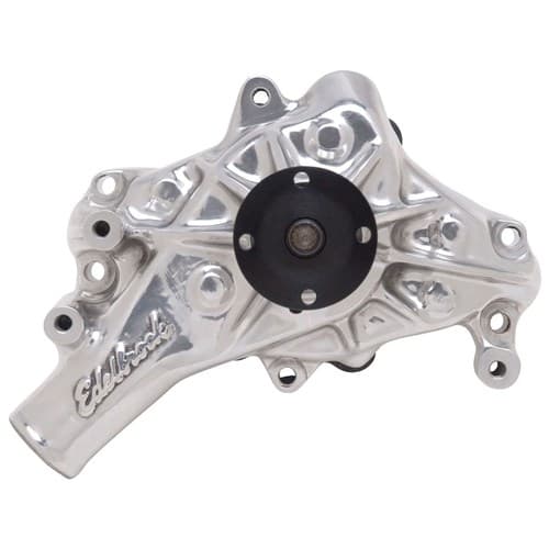 SB Chev Long Polished Alloy Water Pump Hi Perf SBC Edelbrock - 8821