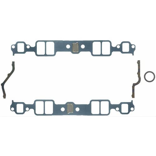 SB Chev 350 Intake Gaskets Embossed Steel 1.23 x 1.99 SBC Felpro - 1204