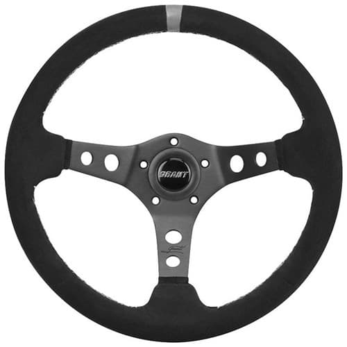 Grant Perf Race 13.75" Wheel 3 Spoke Black SUEDE,GREY Stripe Grant - 694
