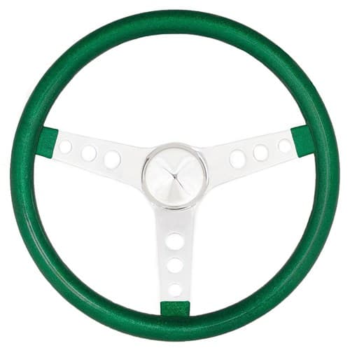 Grant Green Flake 15" 3 Spoke Chrome Drilled Steering Wheel Grant - 8462