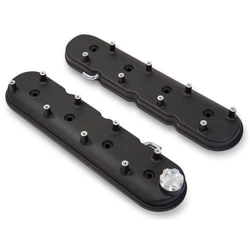 LS Alloy Valve Covers Black Wrinkle, Stock HT Holley / HO241-91