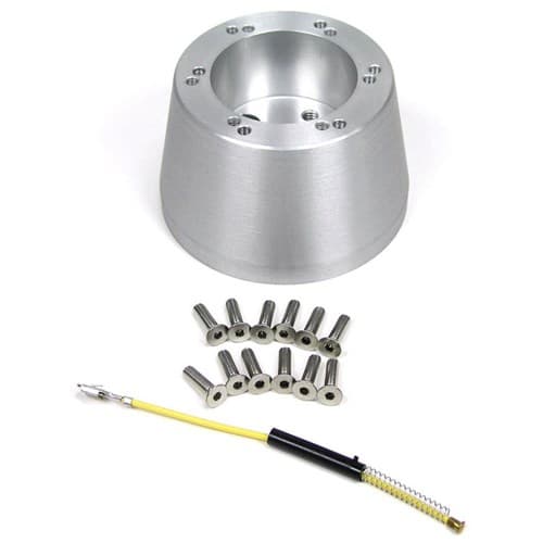 6 Bolt Momo Adaptor W/Horn Wire Brushed Finish Ea Ididit - 2202320030