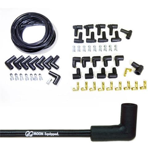 Moon Black Spark Plug Wireset 90 Deg -Moonequipped Logo Mooneyes - MQTA2442