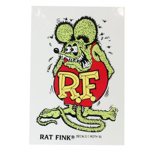 Moon Rat Fink Green Sticker 3-1/2 x 2-1/4 Ea Mooneyes - RD003