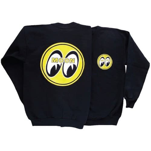 Mooneyes Jumper BLK Large Big Moon Logo on Back SML FRNT Mooneyes - SM060BKL