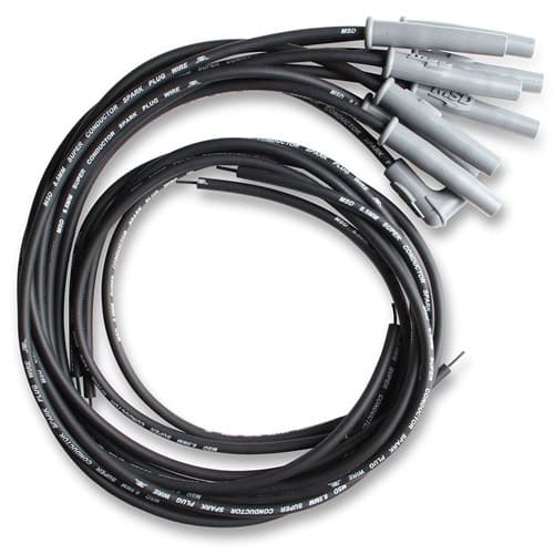 Universal Black Straight Spark Plug Lead Set **Hei** Super Conductor MSD 31183