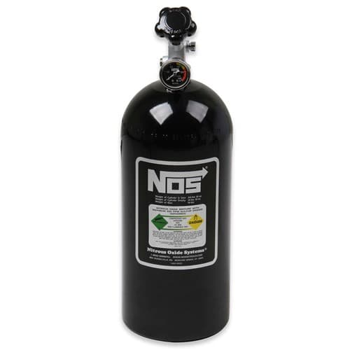 Black 10LB NOS Bottle Super Hi Flow Valve & Gauge. 21" Tall NOS - 14745BNOS