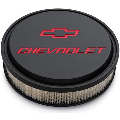 Slant Edge 14x3" Air Cleaner Black Crinkle, Red Emblem Proform / 141-834