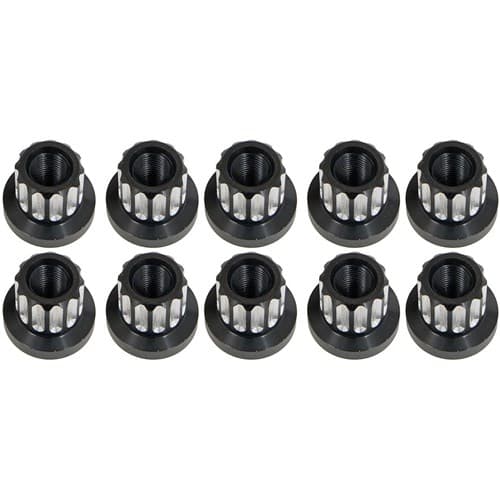 RC Comp Wheel Nut Set 1/2-20" RH 12 Point Black Eclipse 10PK RC Comp / CSLUG500-01E