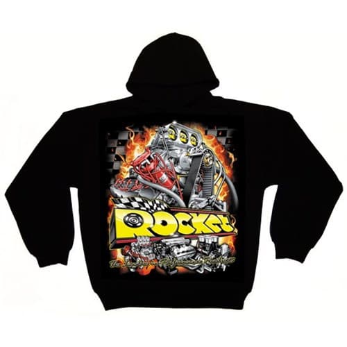 Rocket Hoody " Hemi Engine" Black XX-Large Rocket -Rockethood-2XL