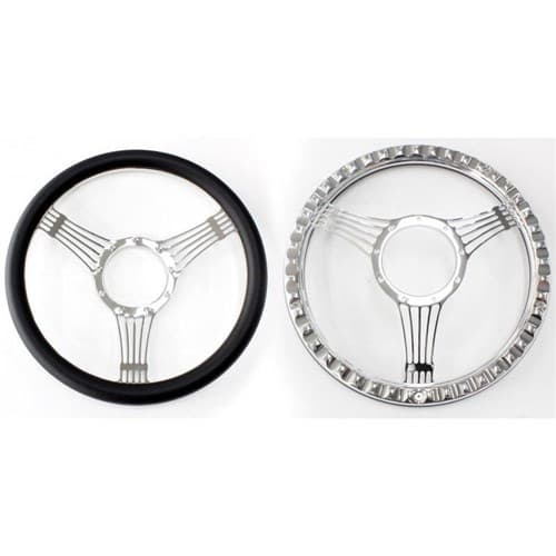 14" Billet Banjo Steering Wheel Leather Wrap RPC - R5620