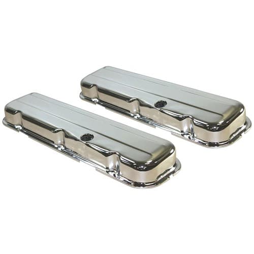 Steel Valve Covers, BBC Short Chrome, No Logo RPC - R9236