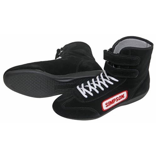 Hightop Shoe 8 Black - SFI-5 - Driving Boot Simpson - 28800BK